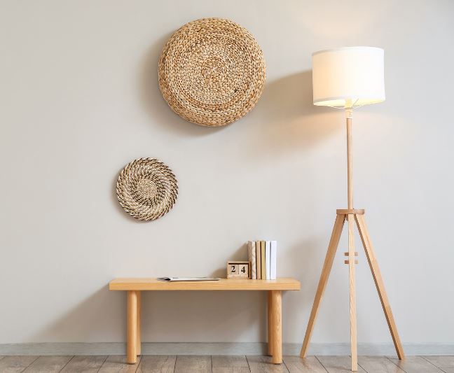 lampe sur pied abat jour tissu